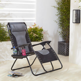 Neo Pair of Grey Outdoor Zero Gravity XL Sun Loungers