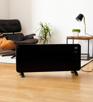 Neo Wifi Black Electric Glass Panel Heater Radiator