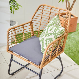 Neo Grey 3 Piece Bamboo Style Garden Table & Chairs Bistro Set