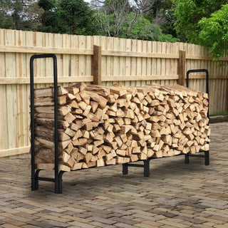 Neo 240cm Outdoor Metal Log Holder Storage Rack with Cover
