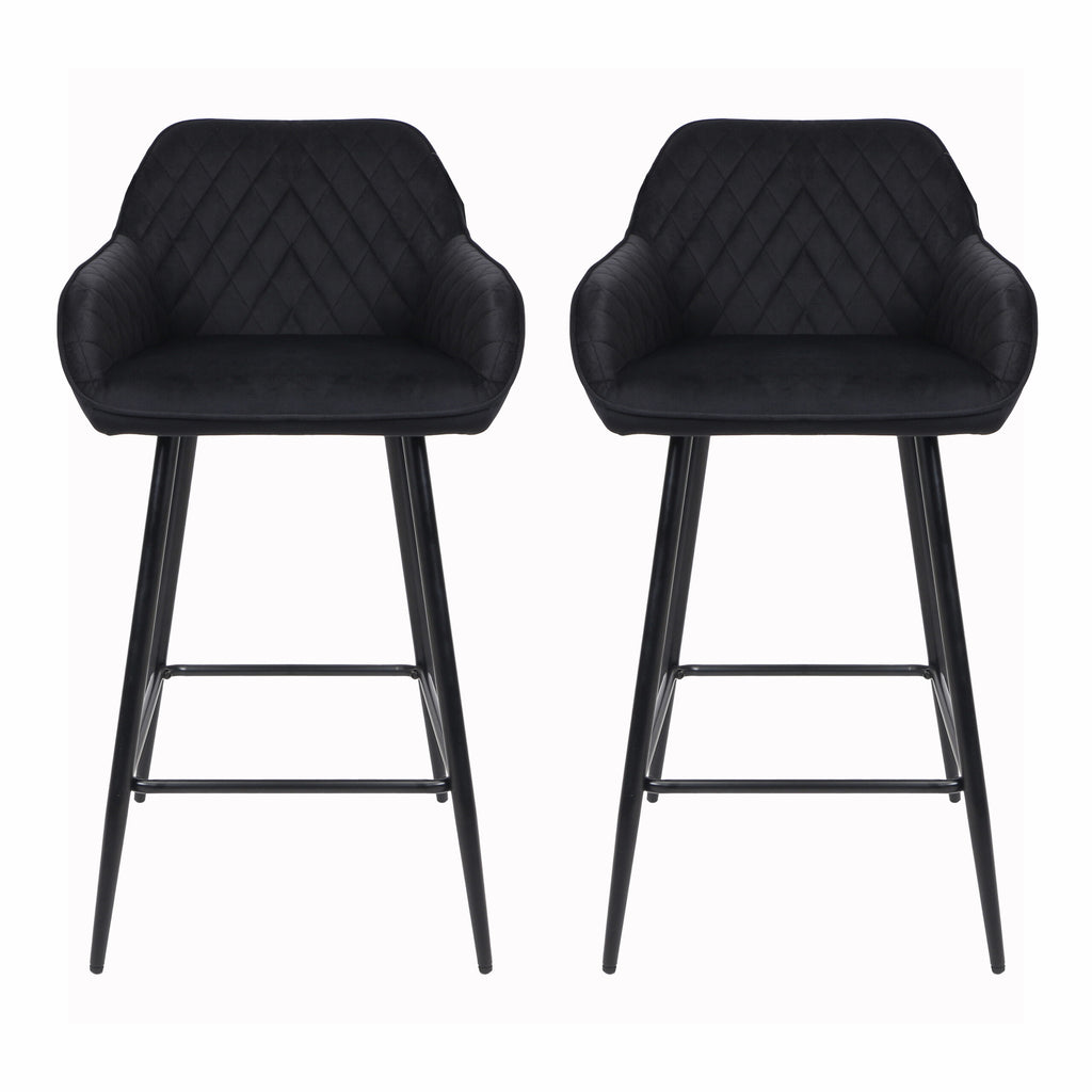 Black Crushed Velvet Bar Stools Neo Direct