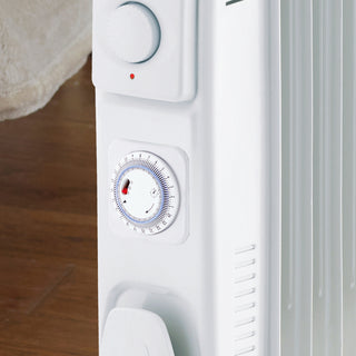 Neo 2500W 11 Fin Electric Oil Filled Radiator With Timer - White