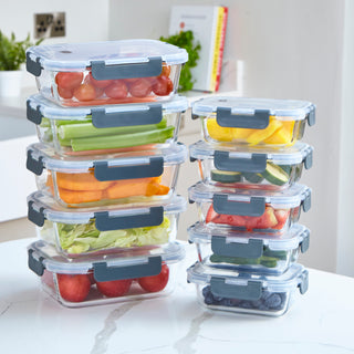 Neo 10 Glass Containers & 10 Lids Food Storage Set - 10 Piece