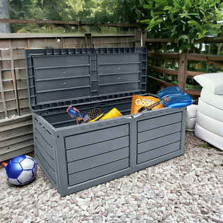 Neo 320 Litre Dark Grey Plastic Waterproof Outdoor Garden Storage Box