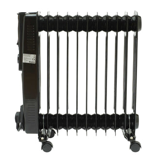 Neo 2500W 11 Fin Electric Oil Filled Radiator With Timer - Black