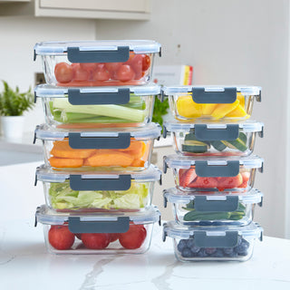Neo 10 Glass Containers & 10 Lids Food Storage Set - 10 Piece