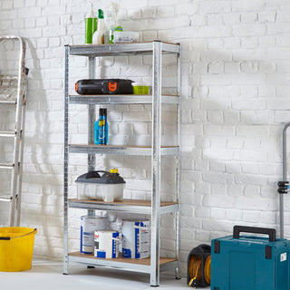 Neo Silver 5 Tier Garage Shelving Racking