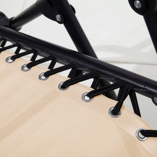 Neo Beige Folding Portable Zero Gravity Chairs and Table Set