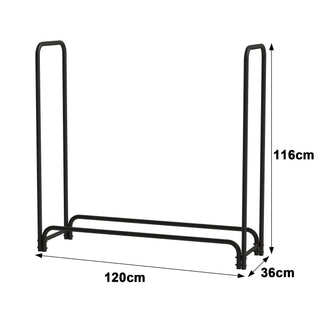 Neo 120cm Outdoor Metal Log Holder Storage Rack with Cover