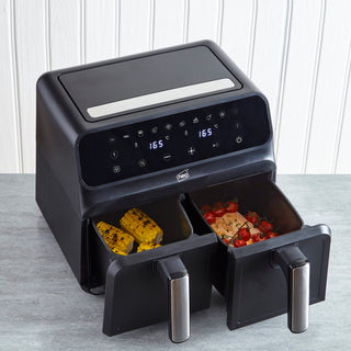 Neo Electric Digital Air Fryer 8.5L with Dual Drawer Black & Silver