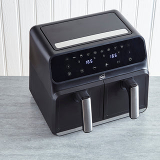 Neo Electric Digital Air Fryer 8.5L with Dual Drawer Black & Silver