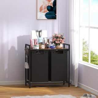 Neo Black Laundry Basket Hamper With Shelf