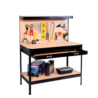 Neo Black Workbench Heavy-Duty Steel Pegboard Drawer