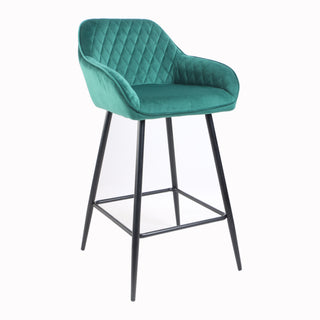 Cannes Green Crushed Velvet Bar Stool