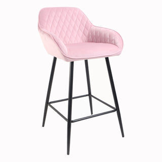 Annecy Pink Crushed Velvet Bar Stool