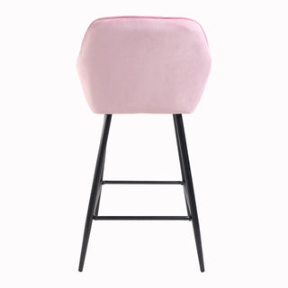 Annecy Pink Crushed Velvet Bar Stool