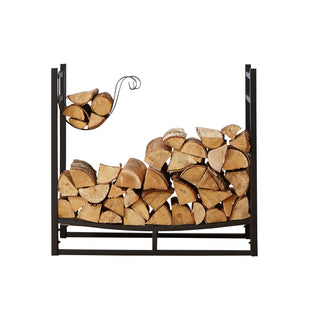Neo Black Indoor Firewood Log Rack With Hooks