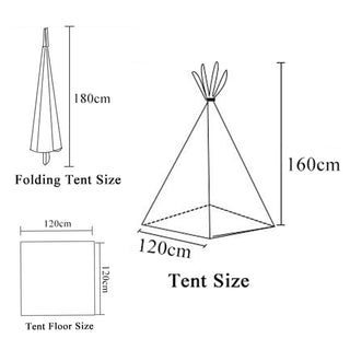 Neo Grey Striped Canvas Kids Indian Tent TeePee