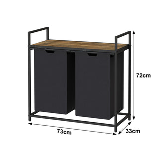 Neo Black Laundry Basket Hamper With Shelf