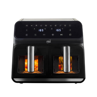 Neo Electric Digital Air Fryer Black 8.5L with Dual Drawer & Glass Viewing Window