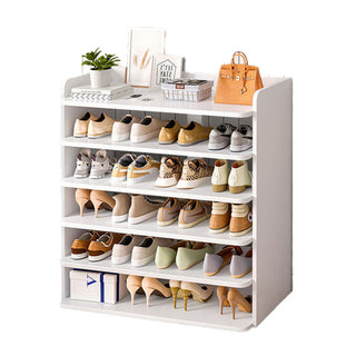 Neo White 6 Tier Wooden Shoe Rack