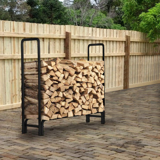 Neo 120cm Outdoor Metal Log Holder Storage Rack with Cover