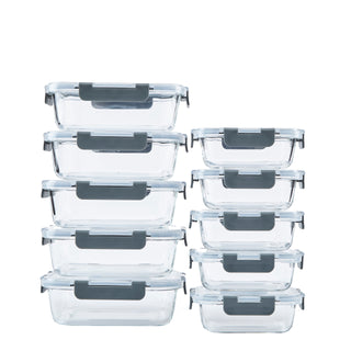 Neo 10 Glass Containers & 10 Lids Food Storage Set - 10 Piece