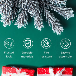 Neo Christmas Tree Artificial 7-Foot Half Slim Snow Flocked