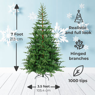 Neo Christmas Tree 7-Foot Artificial Natural Green Realistic Fir