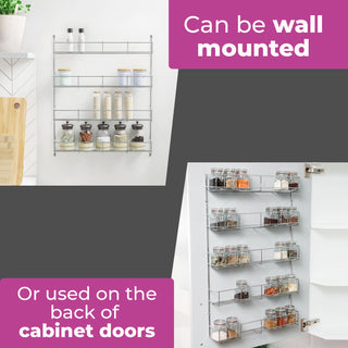 Neo 6 Tier Spice Rack For Kitchen Door Cupboard or Wall