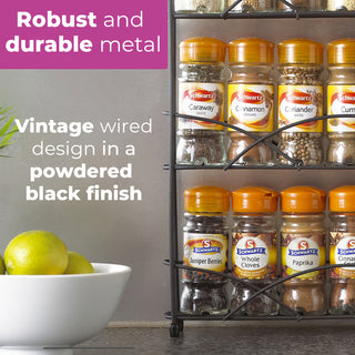 Neo Black Free Standing 3 Tier Table Top Spice Rack