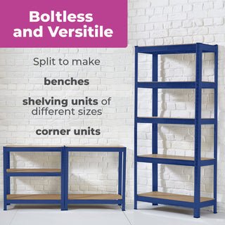 Neo Blue 5 Tier Garage Shelving Racking