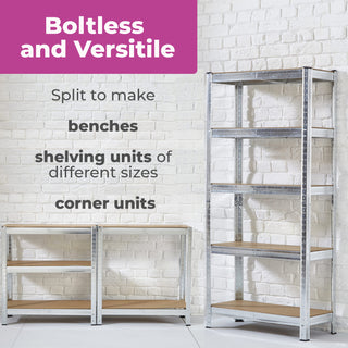 Neo Silver 5 Tier Garage Shelving Racking