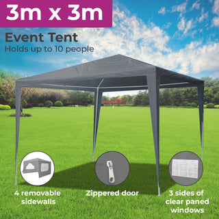 Neo 3X3M Grey Light Weight Event Gazebo Canopy Marquee Tent