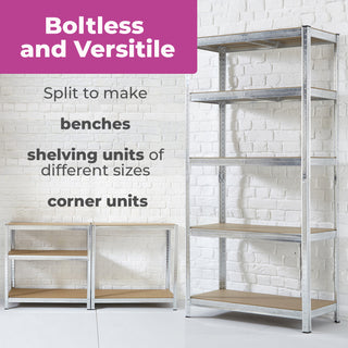 Neo Large Galvanised 5 Tier Shelving