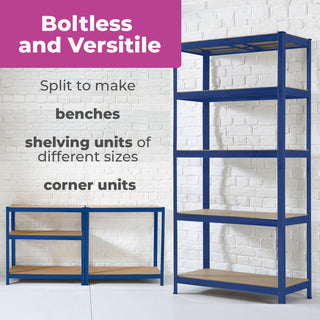 Neo Large Blue 5 Tier Shelving
