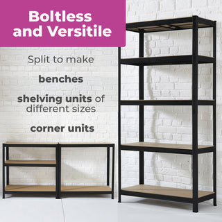 Neo Black Large 5 Tier Large Steel Shelving