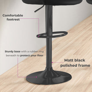Neo Black Faux Leather Bar Stools