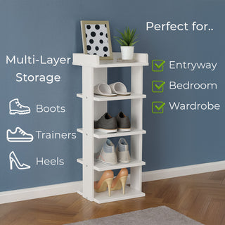 Neo White Multi-Layer Wooden Shoe Rack