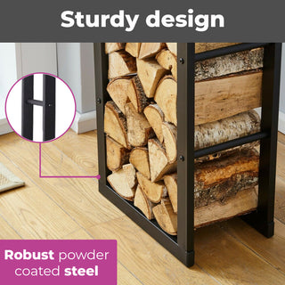 Neo Black Indoor Firewood Log Rack