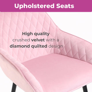 Annecy Pink Crushed Velvet Bar Stool