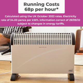Neo Free Standing Radiator Convector Heater - 3 Heat Settings