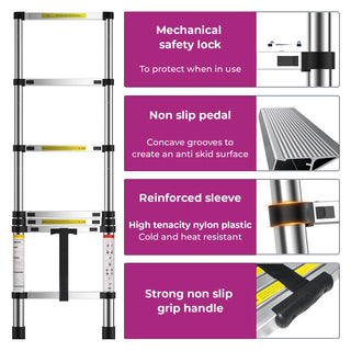 Neo 2.9M Extendable Aluminium Foldable Telescopic Ladder