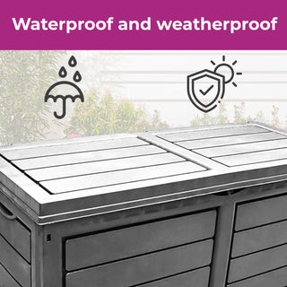 Neo 320 Litre Dark Grey Plastic Waterproof Outdoor Garden Storage Box