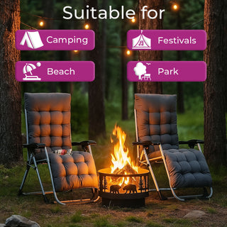 Neo Dark Grey Zero Gravity Sun Lounger With Padded Cushions Set of Two