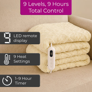 Neo Natural Electric Cable Knit Heated Throw
