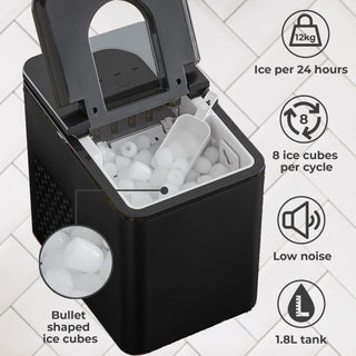 Neo Black 1.7L Electric Ice Cube Maker Machine