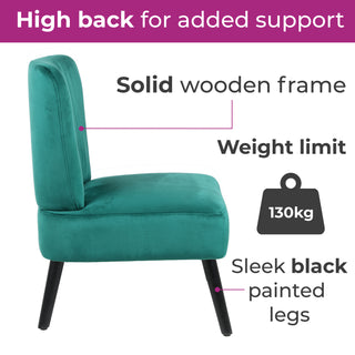 Neo Chianale Emerald Green Crushed Velvet Shell Accent Chair