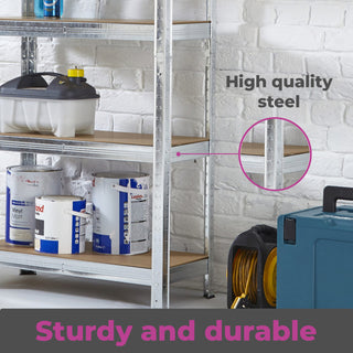 Neo Silver 5 Tier Garage Shelving Racking