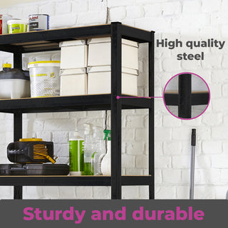 Neo Black Large 5 Tier Large Steel Shelving